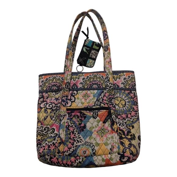 Vera Bradley Bundle Of large Multicolor Quilted Tote Bag And Coin Pouch - Picture 2 of 3